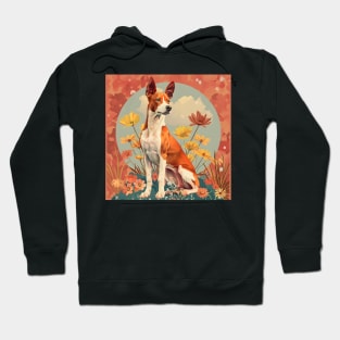 70s Basenji Vibes: Pastel Pup Parade Hoodie